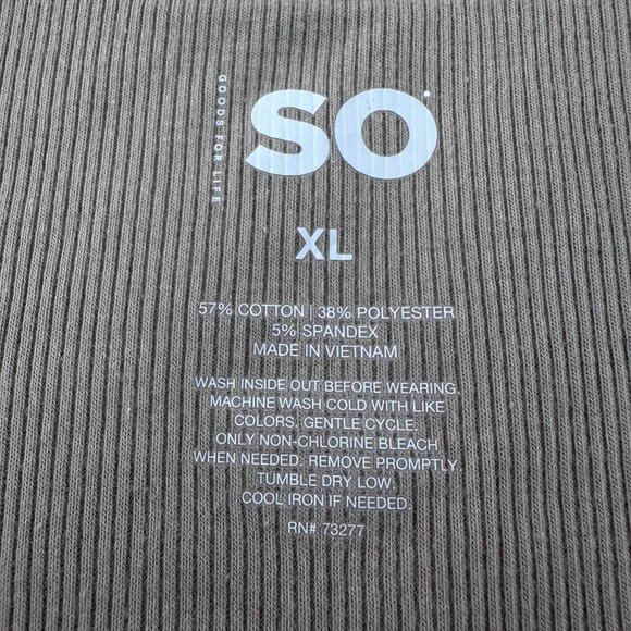 SO Ribbed Henley Long Sleeve Top – Size XL - Picture 4 of 7